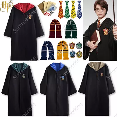 AU Harry Potter Gryffindor Ravenclaw Slytherin Robe Cloak Tie Costume Wand Scarf • $19.79