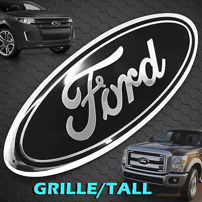 BLACK CHROME 2005-2014 Ford F150 FRONT GRILLE/ TAILGATE 9 Inch Oval Emblem 1PC • $11.99