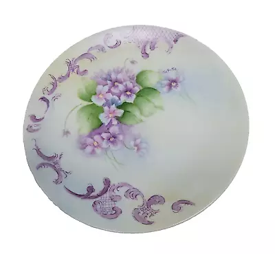 Vintage Hand Painted Violets China Plate Artist Signed Smith • $12.99