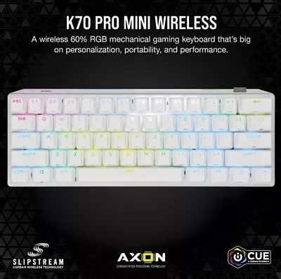 CORSAIR K70 PRO MINI WIRELESS RGB 60% Mechanical Gaming Keyboard Backlit RGB LED • $336.95