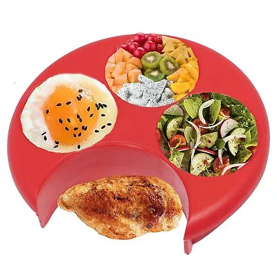 Portable Meal Measure Control Portion Plates 3 Section Compartment Divided P... • $20.76