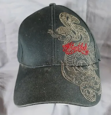 Miami Ink Adjustable Black Hat Cap Embroidered Snake/Logo OS 100% Cotton • $15