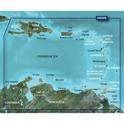 Garmin BlueChart G3 HD HXUS030R Southeast Caribbean Islands USVI Chart Micro SD • $136.40