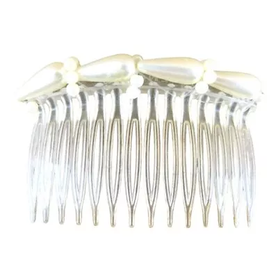 Vintage Faux Pearl White Hair Comb Accessory Wedding Bride • $10