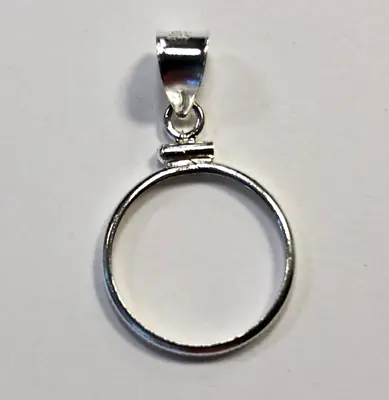 Sterling Silver Screw Top US Dime 10C Or 17.9mm Coin Bezel Reeded Edge • $14.99