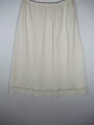 Vintage 50s Munsingwear Satin Skirt Slip Size M Ivory Nylon 26  Length Lingerie • $7.99