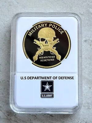 MP-Military Police Army Challenge Coin-Gold PL US Army  With CASE! • $13.70