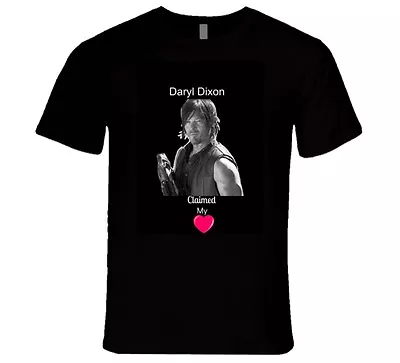 Daryl Dixon Claimed My Heart Men's T-Shirt Walking Dead Character Zombie Tee Top • $17.97