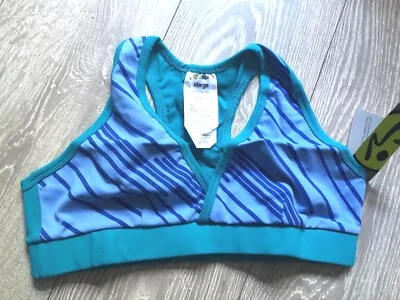 Zumba Blue  Bra Top Fitness Gym Training Cropped Sports Dance Workout Ladies • £7.50