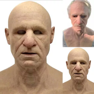 Realistic Latex Old Man Face Mask Disguise Costume Halloween Cosplay Fancy Dress • $21.84