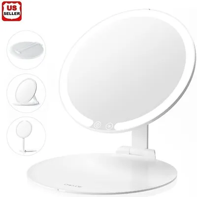 LED Travel Lighted Makeup Mirror 3 Colors Light Modes Portable Mirror With Light • $19.99