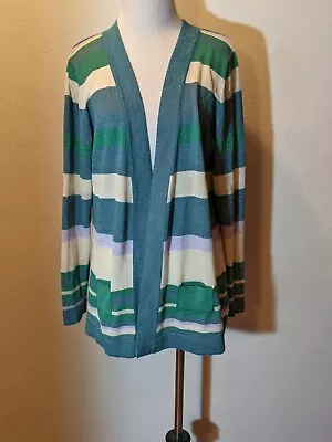 Women's ECI New York Striped Long-Sleeve Cardigan   Size: L • $10