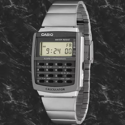 Casio CA506-1 8 Digit Calculator Watch Stopwatch Stainless Steel Band Brand New • $35.50