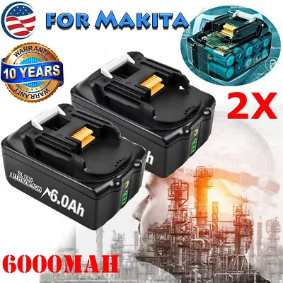 2x 6000mAh Battery For Makita BL1830 BL1815 BL1820 18V LXT Li-Ion Battery W/ LED • $17.09