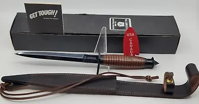 Vintage V42 Style Sheffield Made Stiletto Knife Dagger & Scabbard H.g. Long • $580.99