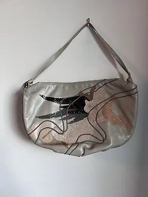 Vintage Carlo Fiori Italy Snakeskin Patchwork Leather Shoulder Bag Gorgeous • $10