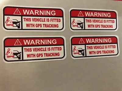 4 X SMALL GPS Tracking Warning Sticker Tracking  • $5.95