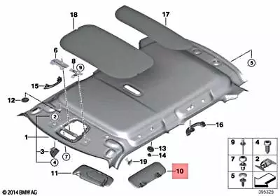 Genuine BMW Sun Visor Side Right MINI Cooper Jcw One F55 F56 SD 51167375954 • $96.61