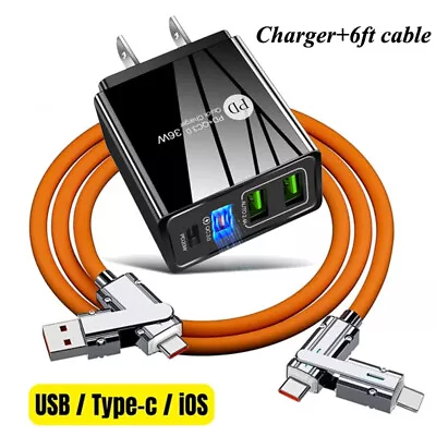 4 IN1 Multi Function Fast Charger Cable Cord 100W For IPhone 15 Pro Max Plus 14 • $17.59