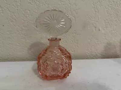 Vintage Czech Pink & Clear Glass Or Crystal Perfume Bottle • $45
