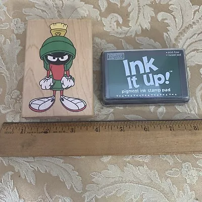 Marvin The Martian Looney Tunes Rubber Stamp And New Ink Pad • $9