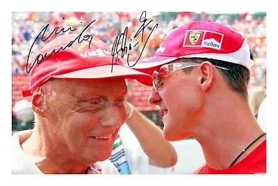 Michael Schumacher & Niki Lauda Signed A4 Photo Print Autograph Formula 1 • $7.57