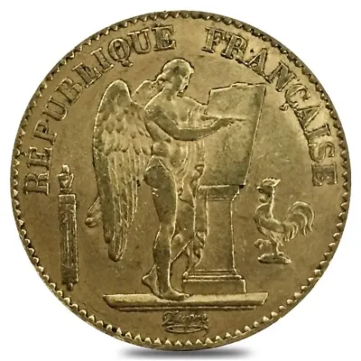 20 Francs French Lucky Angel Gold Coin AGW .1867 Oz AU (Random Year) • $445.04