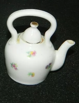 Teapot Flower Motif White Miniature Japan Vintage • $14