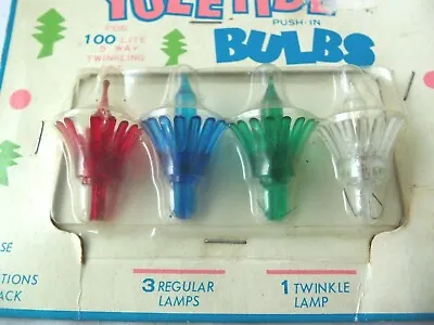  Vintage Christmas Light Replacement Push-in Bulbs!  NOS!  4 TULIP BULBS!  JAPAN • $14.99