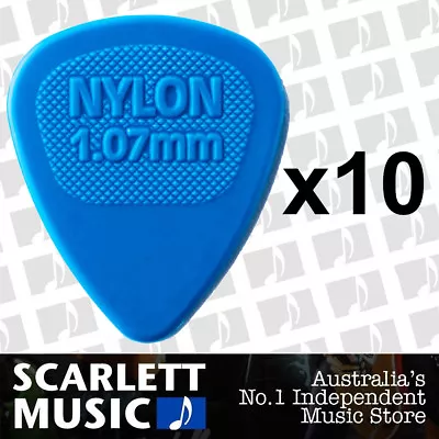 $6.95 • Buy 10 X Jim Dunlop Midi Standard 1.07MM Gauge Guitar Picks *NEW* 443R Blue
