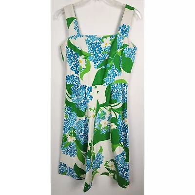 Vtg. 1970's Malia Honolulu Women's Sz. S Blue & Yellow Floral Fit & Flare Dress • $74.99