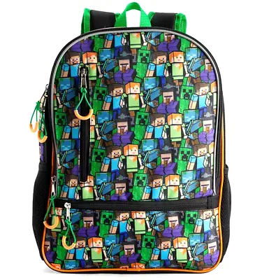 Minecraft Adaptive 16  Versatile Mounting Backpack School Laptop Travel Bookbag • $16.99