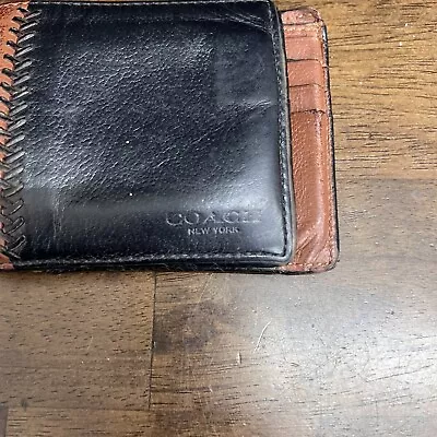 Coach Men’s Bifold Wallet Colorblock Black Brown Vintage 100% Authentic • $24.99