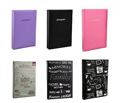 £15.99 • Buy 4x6 Large Slip In Memo Photo Album Hold 300 Photos Choose Cover Design -For Gift