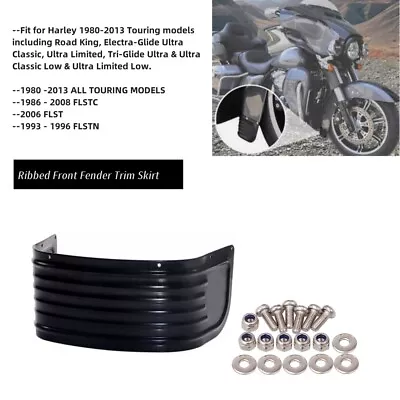 Stainless Steel Ribbed Front Fender Trim Skirt For Harley Street Electra Glide • $52.91