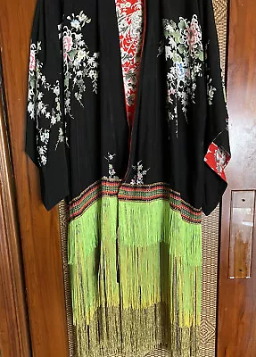 Theatrical Fringed KIMONO DUSTER Via Production Of Mary Poppins “Topsy”   ￼Osfm • $325