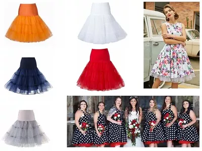 Vintage Petticoat 26  Retro Underskirt 50s Swing Fancy Net Skirt Rockabilly UK T • £8.99