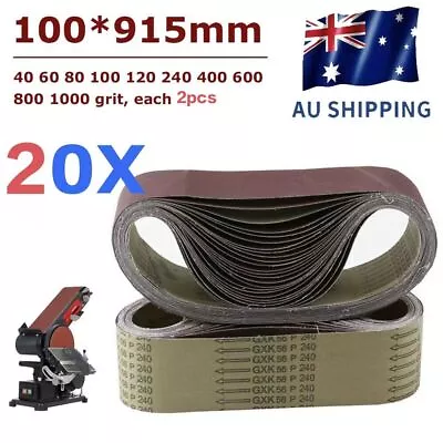 20X Sanding Belts Belt Sander 4 X36  Heavy Duty Cloth Backed 100mm X 914mm 915mm • $36.99