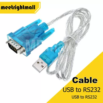 USB To RS232 Serial Port 9 Pin DB9 MALE Cable COM Port Adapter COM1 Interface • $5.64