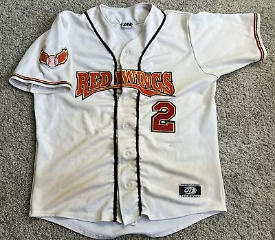 Vintage Rochester Red Wings Game Worn Used Jersey 90s #2 Large Minor League MILB • $99.99