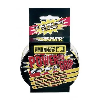 Everbuild MAMMOTH Double Sided Grip Tape Heavy Duty Adhesive 12mm X 2.5mtr • £3.18