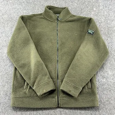 Orvis Jacket Mens Medium Green Fleece Pile Sherpa Polyester Logo Patch Outdoors • $11.24
