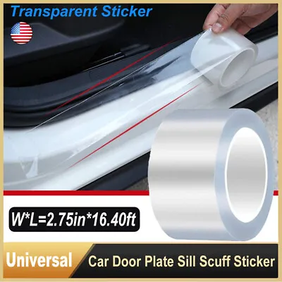 Accessories Transparent Vinyl Car Door Sill Scuff Cover Plate Stickers Universal • $15.25