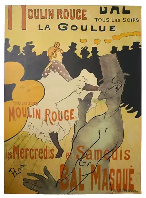 1940's Lithograph By H. Lautrec Moulin Rouge Poster 33  X 24  • $900