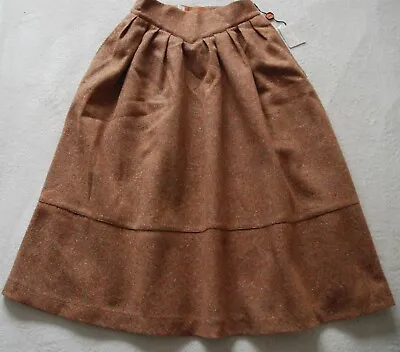 Vtg BNWT Missoni 100% Wool Calf Length Pleated Skirt Rusty Brown 42IT UK6 • $63.15