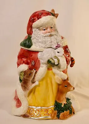 Ceramic Santa Cookie Jar Animals Country Bunny Deer & Fox Woodland Animals • $46.85