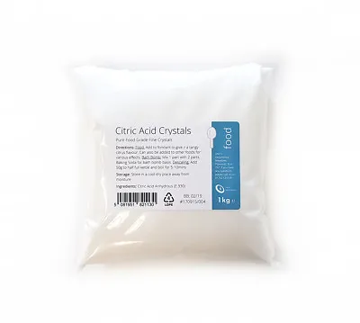 CITRIC ACID - Purest Food Grade Anhydrous Descaler Bath Bombs Home Brewing • £225