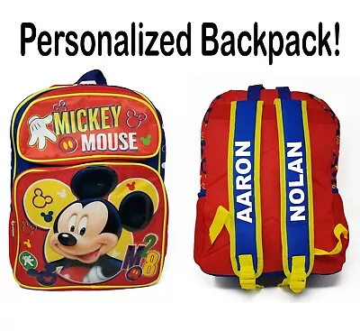 Mickey Mouse 12  Toddler School Blue Backpack Book Bag • $22.47