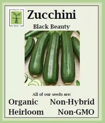Zucchini  Seeds - ORGANIC NON-GMO NON-HYRID HEIRLOOM SEEDS • $4.50
