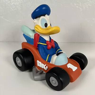 Disney Bullyland Donald Duck Racing Car Money Piggy Bank Vinyl VTG • £17.99